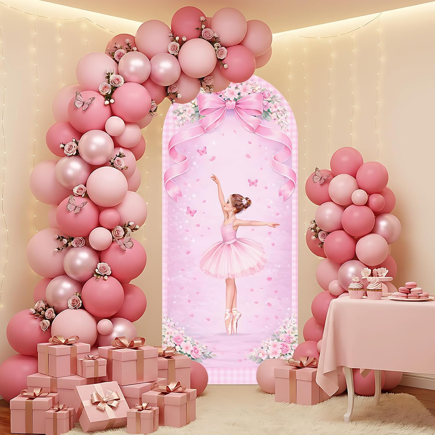 Custom 2-sided Ballerina Arch  - đánh giá và giá Dessert Table Backdrop