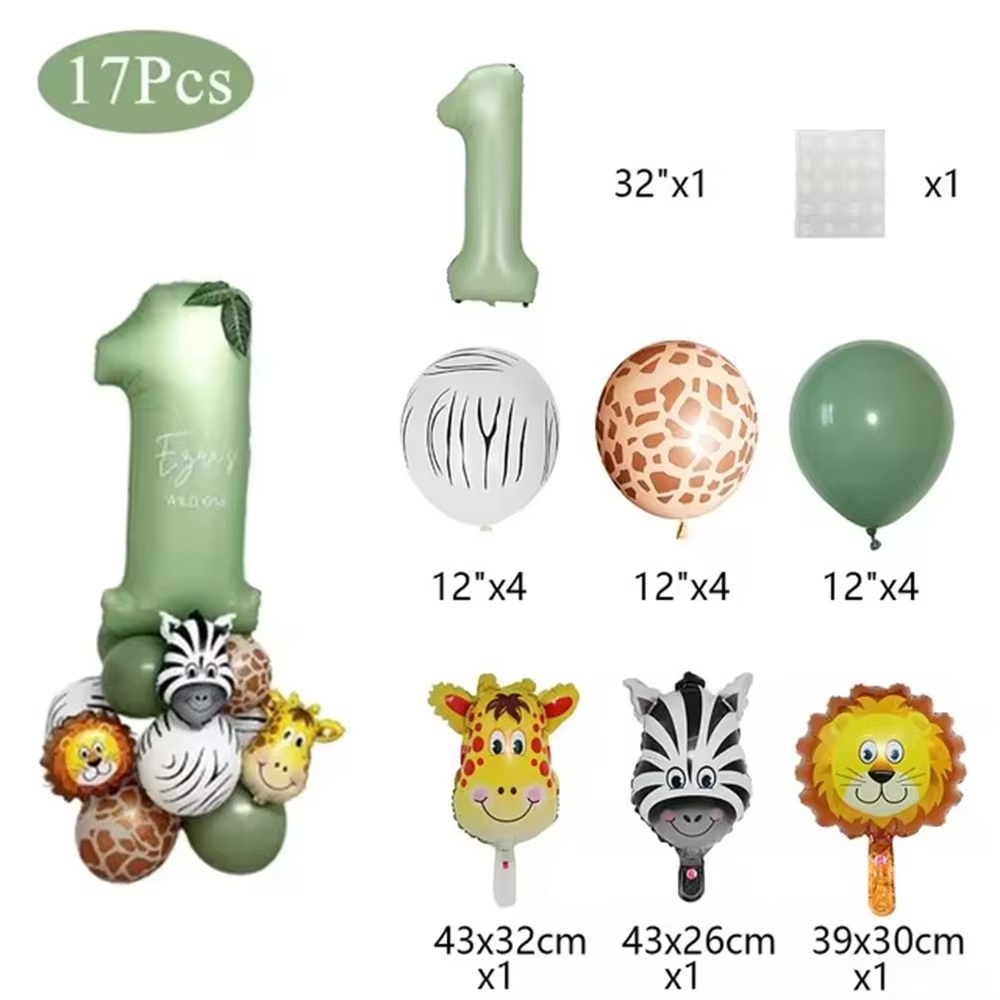 Jungle Animal Birthday Balloon - đánh giá và giá Balloon Arch Kit